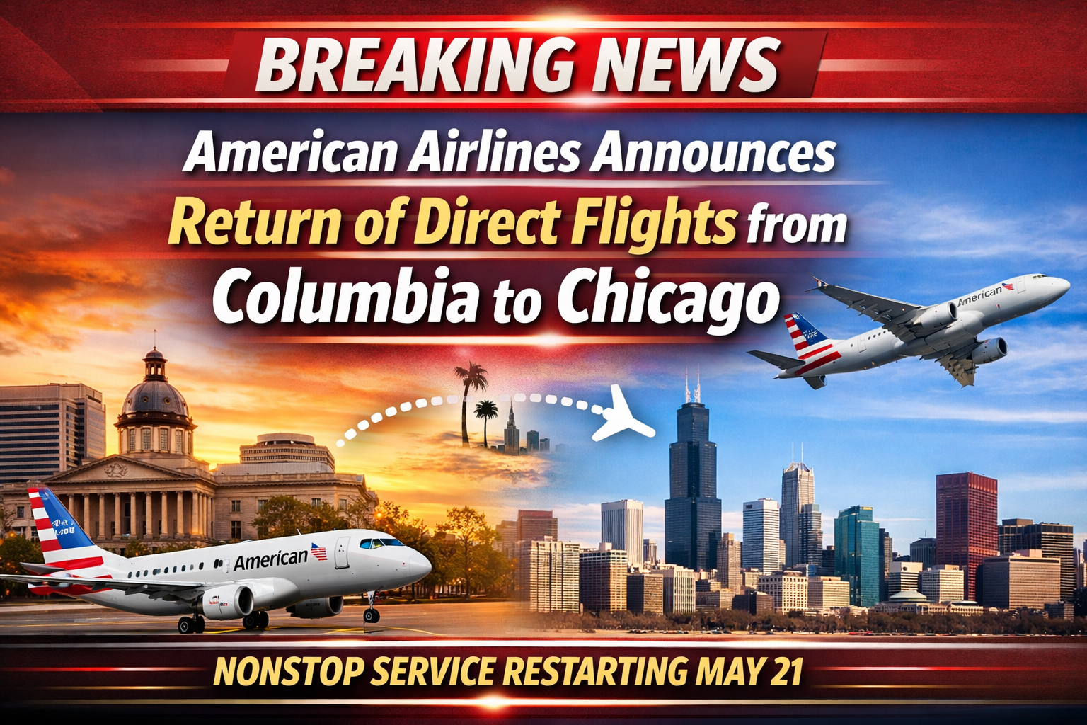 American Airlines Announces Return of Direct Flights from Colombia to Chicago