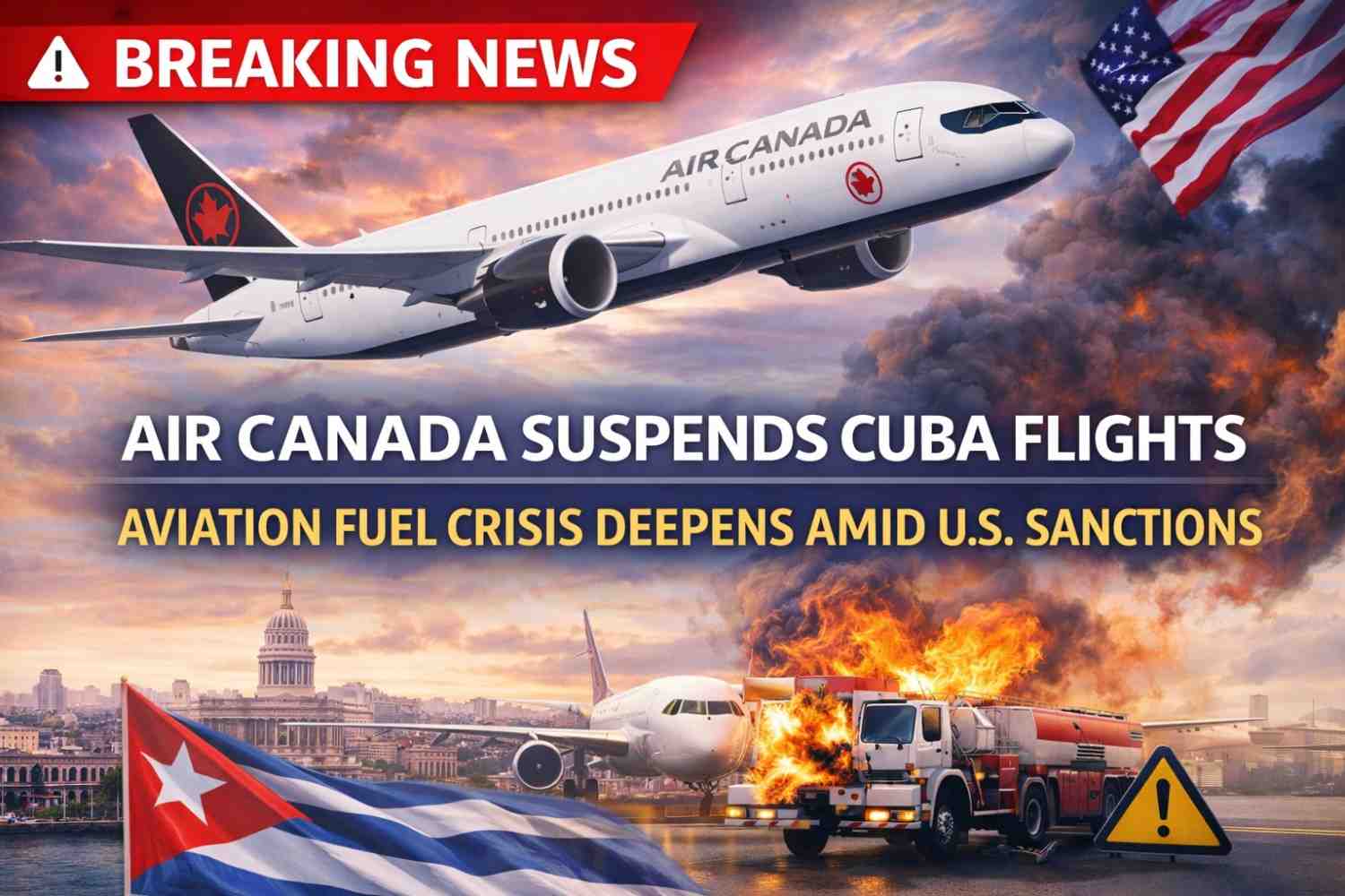 Air Canada Suspends Cuba Flights as U.S. Sanctions Deepen Aviation Fuel Crisis
