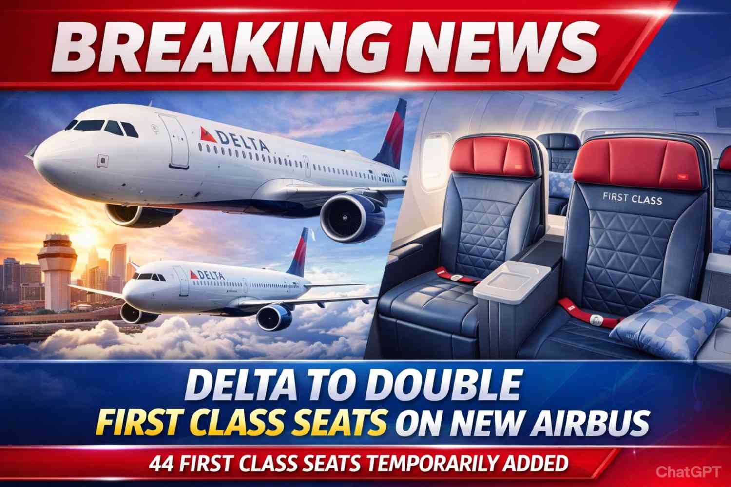 Delta to Double First Class Seats on New Airbus 