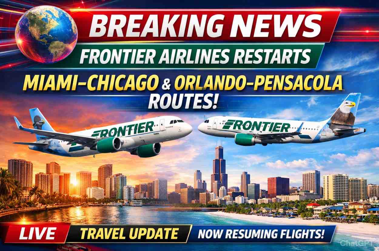 Frontier Airlines Restarts Miami Chicago and Orlando Pensacola Routes for Airlines