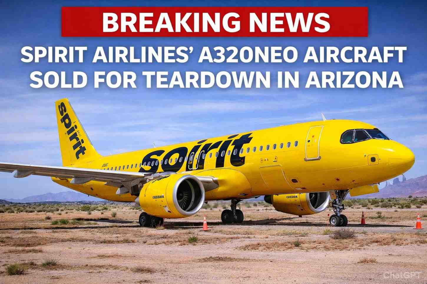 Spirit Airlines’ A320neo Aircraft Sold for Teardown in Arizona