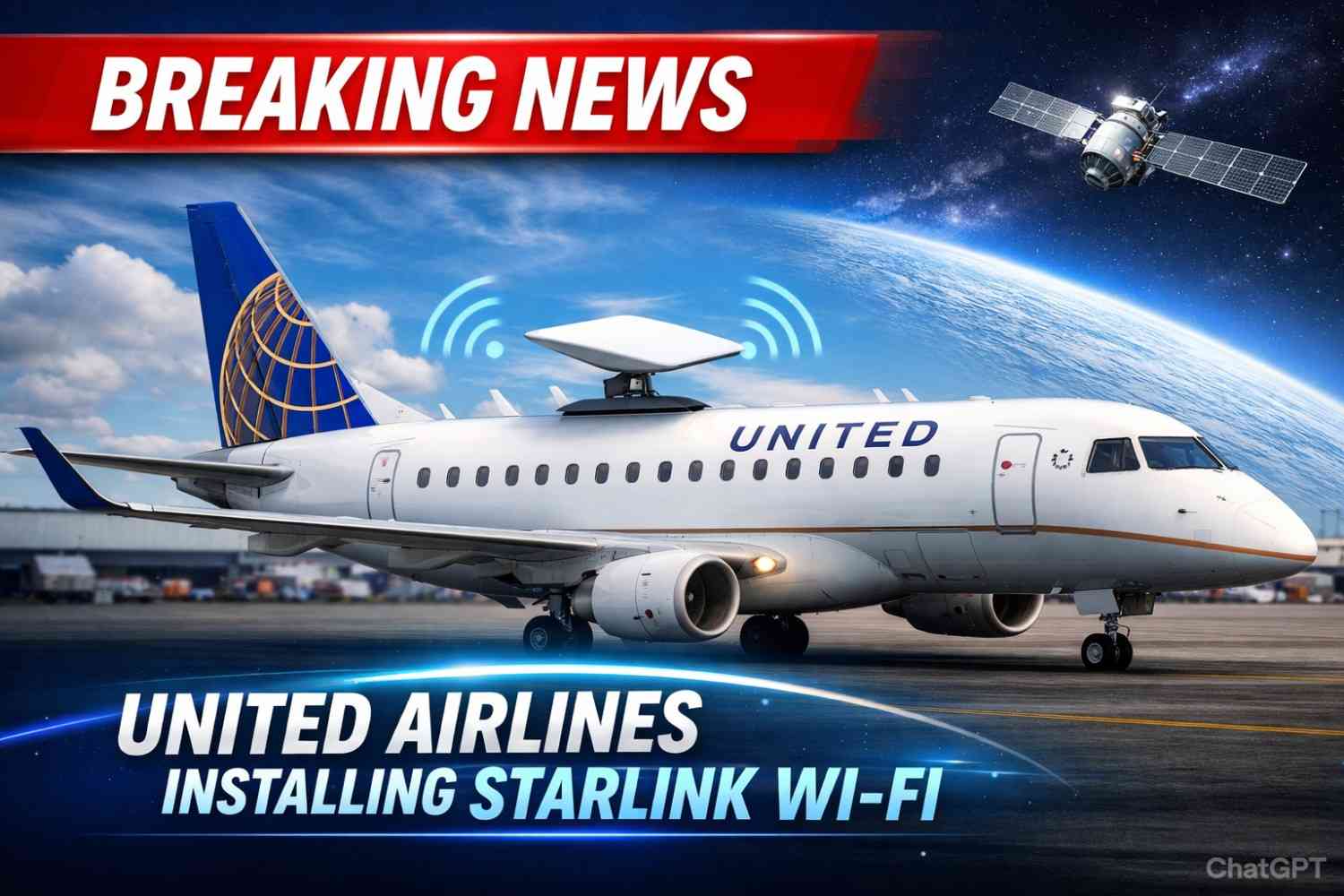 United Airlines Begins Installing Starlink Wi-Fi on Regional Aircraft