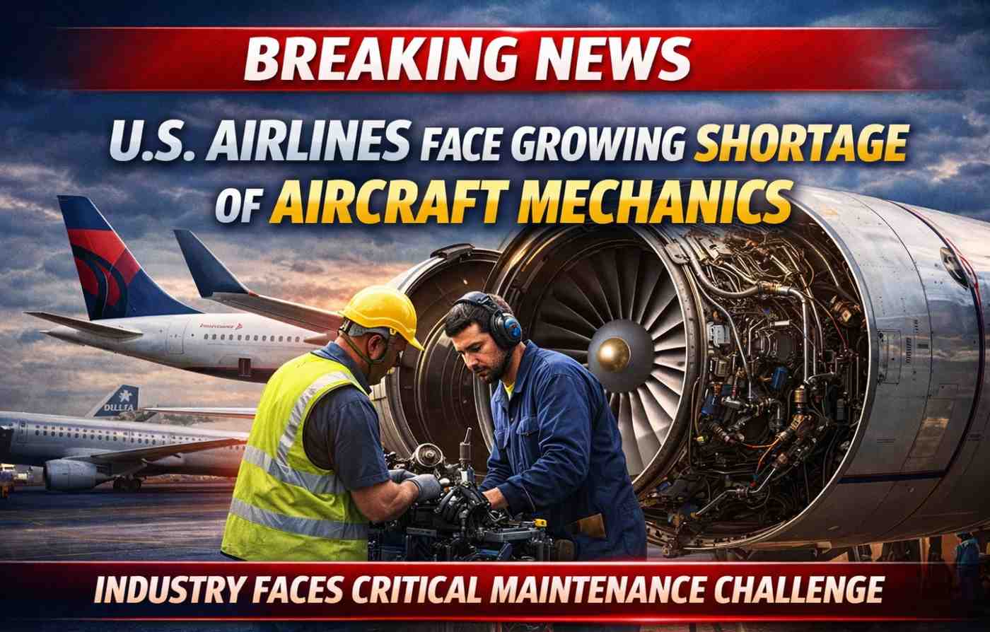 U.S. Airlines Face Growing Shortage of Aircraft Mechanics
