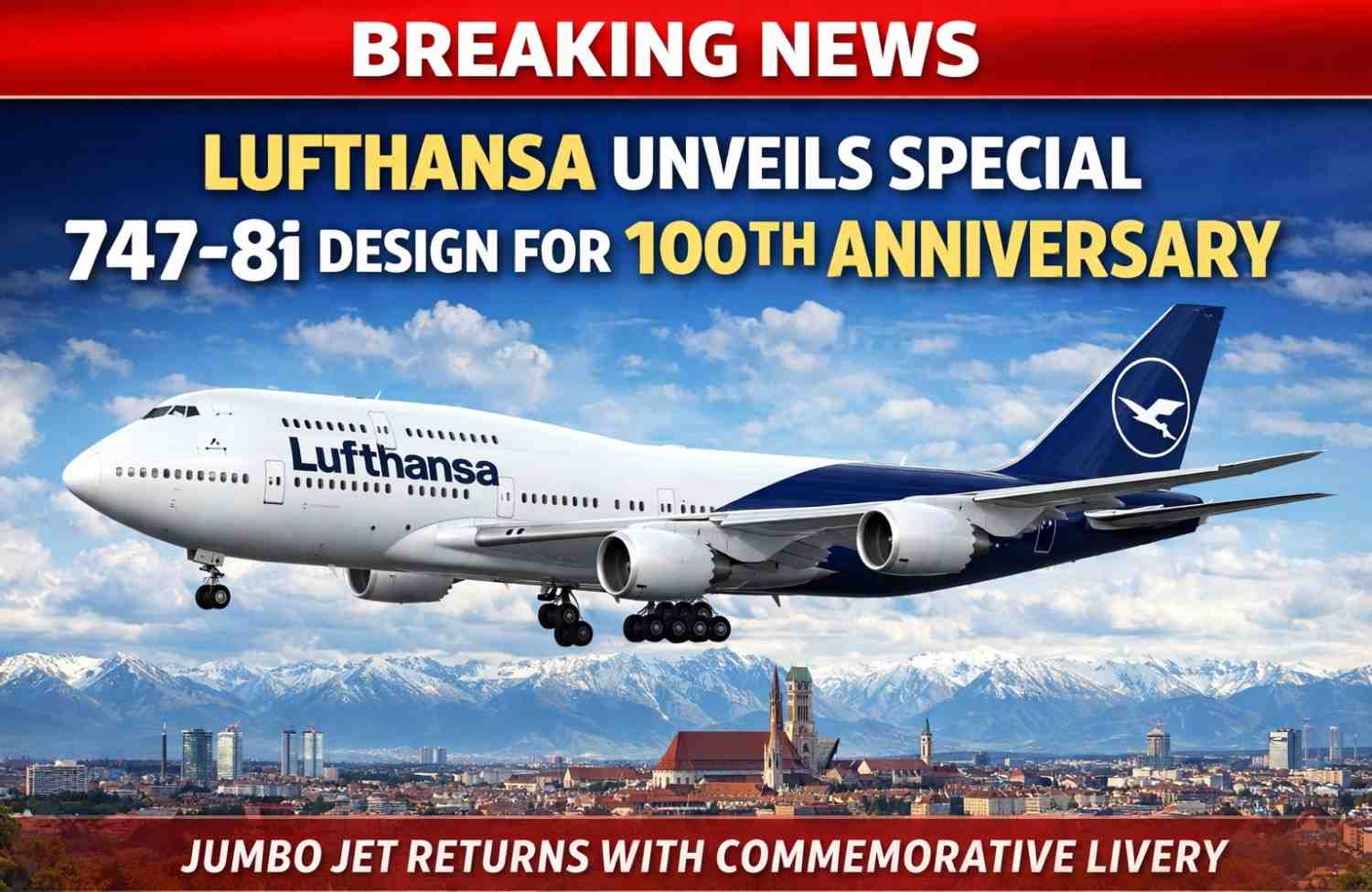 Lufthansa Unveils Special 747-8i Design for 100th Anniversary