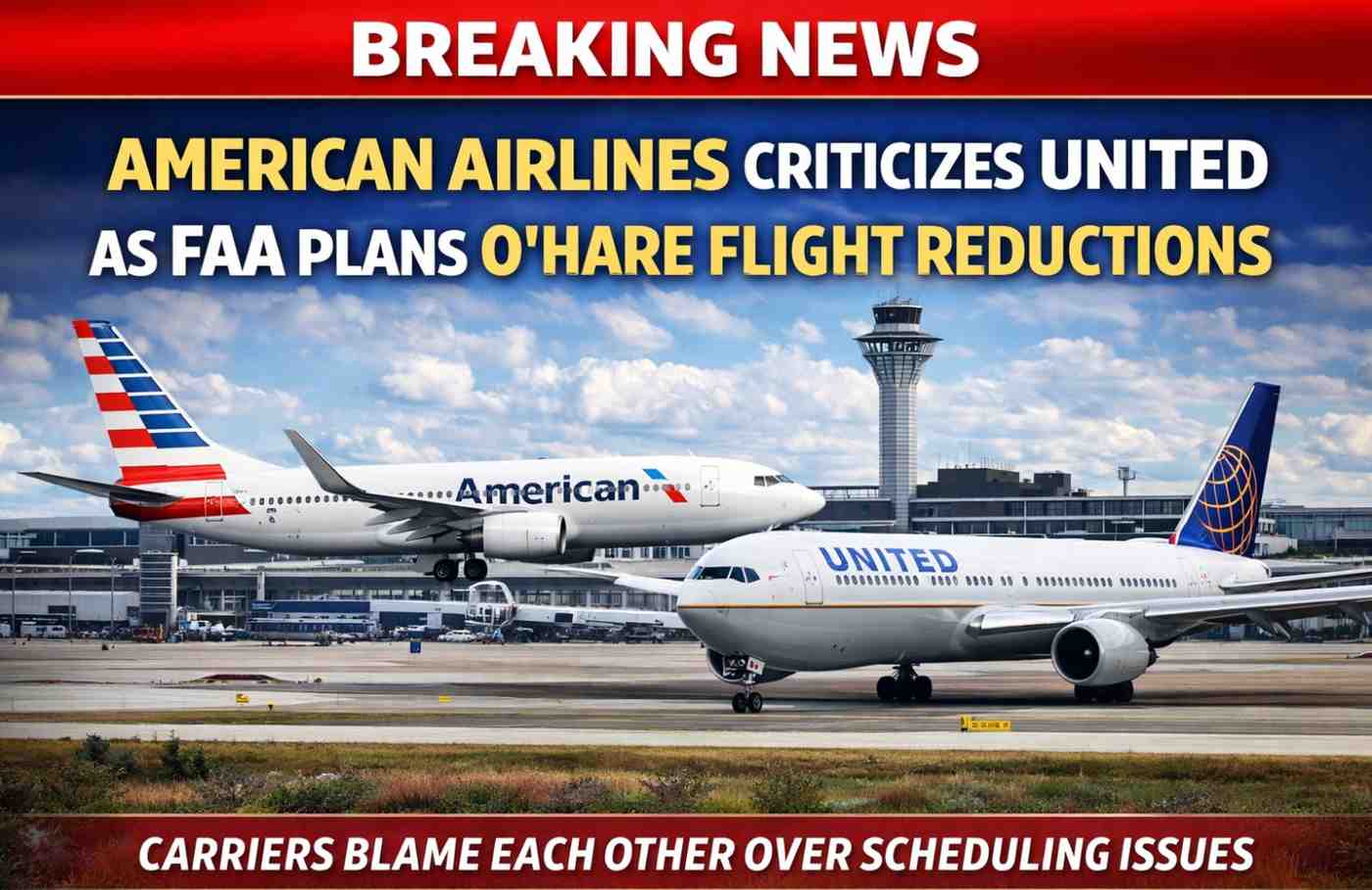 American Airlines Criticizes United as FAA Plans O’Hare Flight Reductions