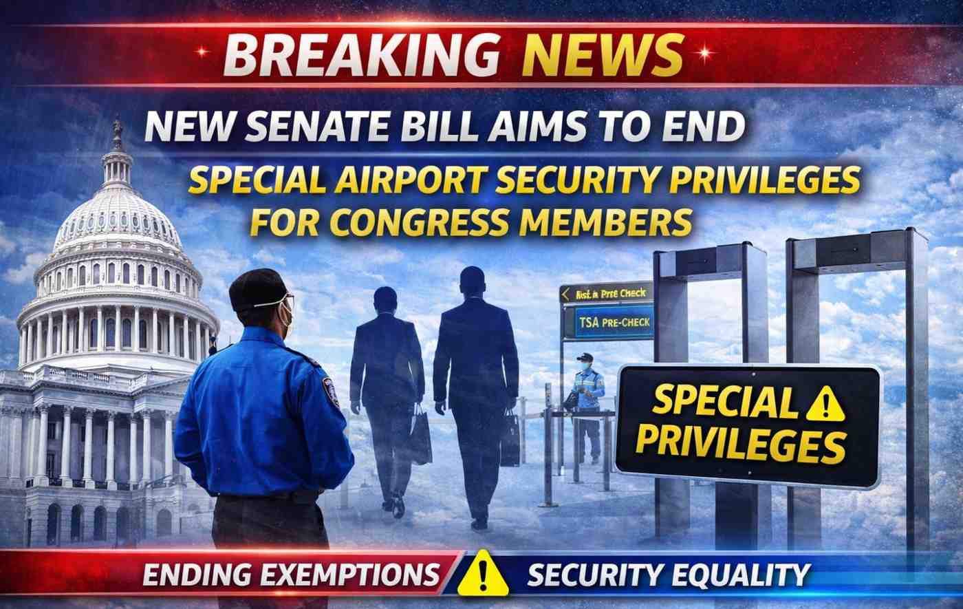 New Senate Bill Aims to End Special Airport Security Privileges for Congress Members