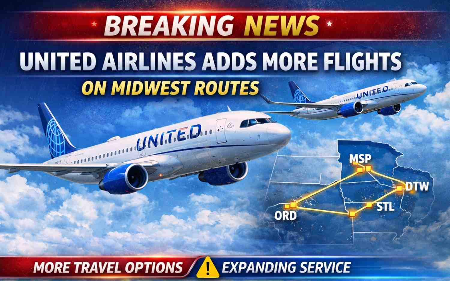 United Airlines Adds More Flights on Midwest Route
