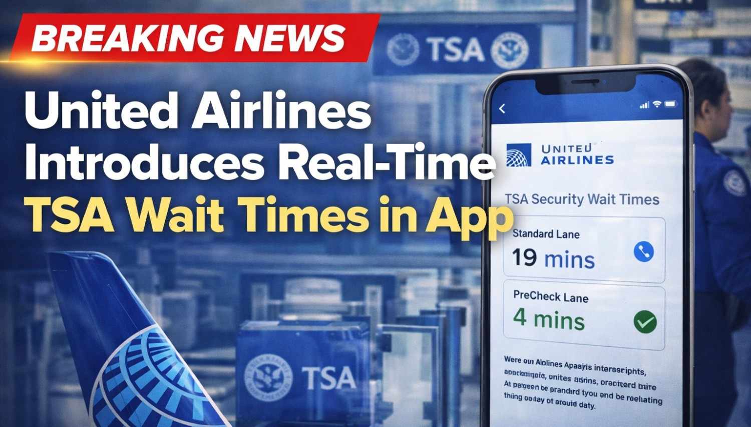 United Airlines launches real-time TSA wait times